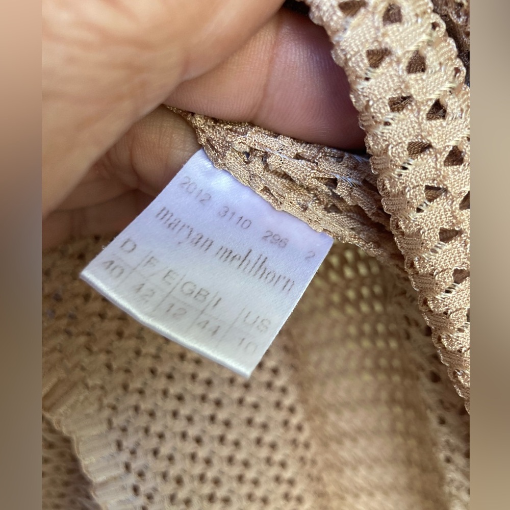 Maryan Mehlhorn Tan Knit Swimwear Cover Up Tunic with Buckle Accents - Picture 6 of 9